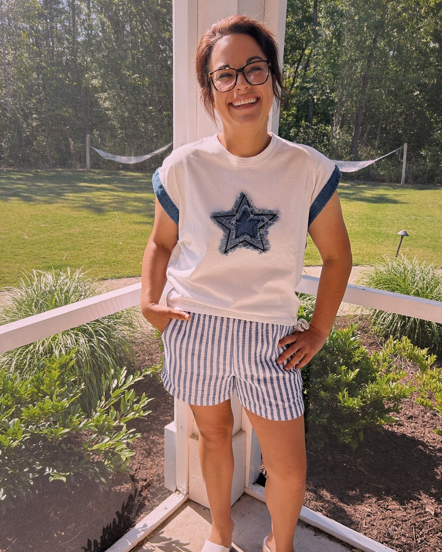 DENIM STAR TOP