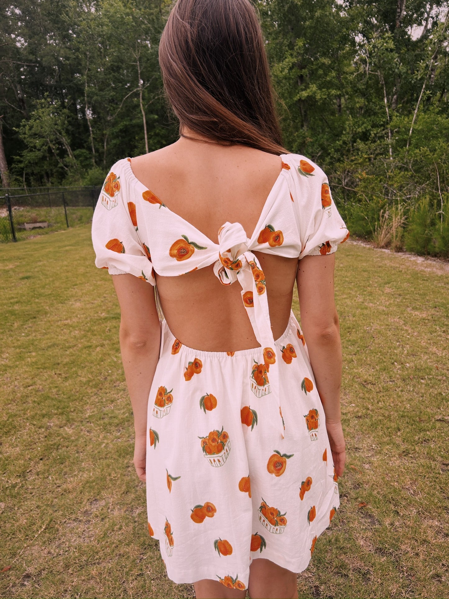 PUFF SLEEVE OPEN BACK MINI