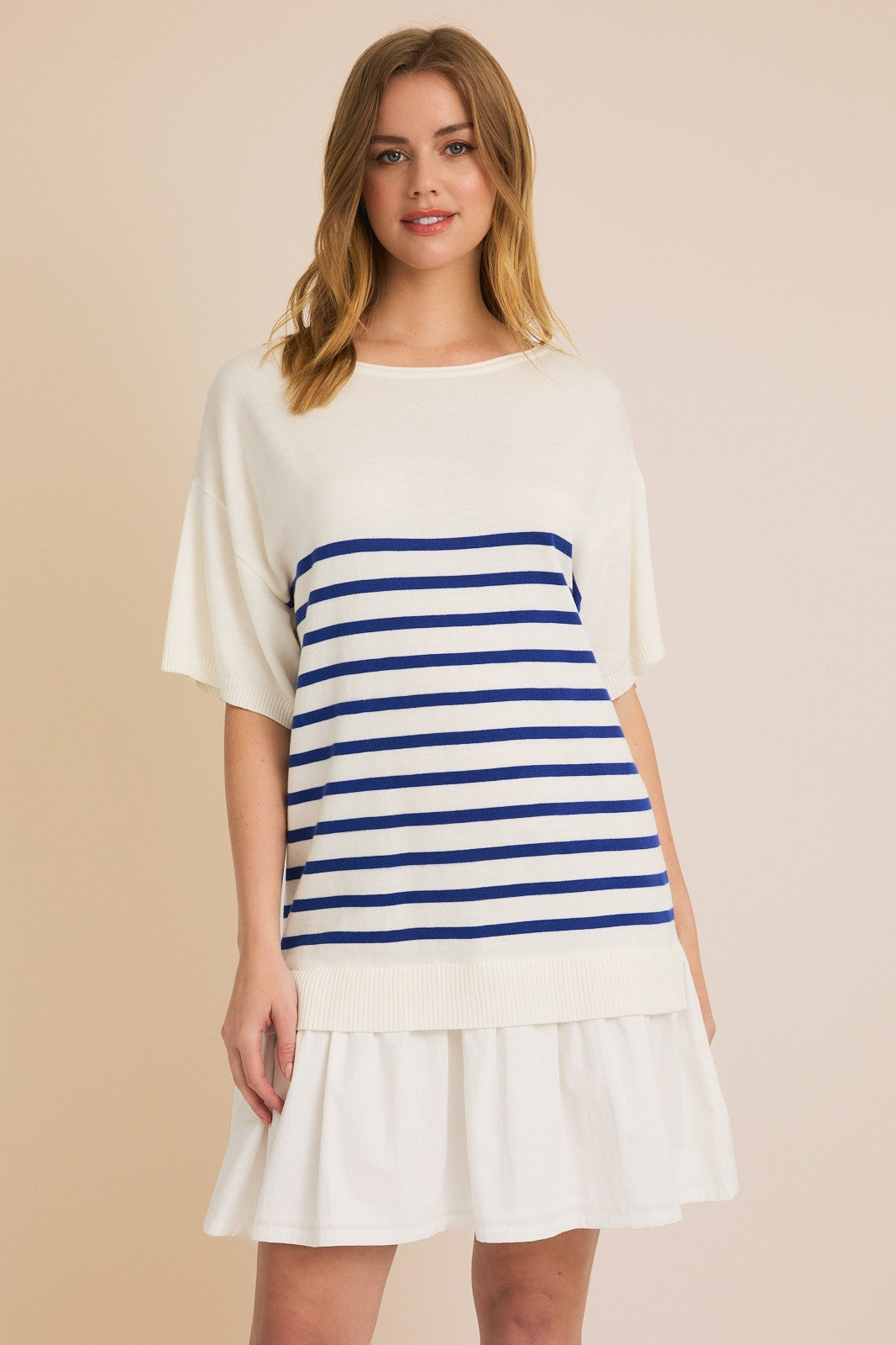 BOAT NECK SLOUCHY FIT DRESS