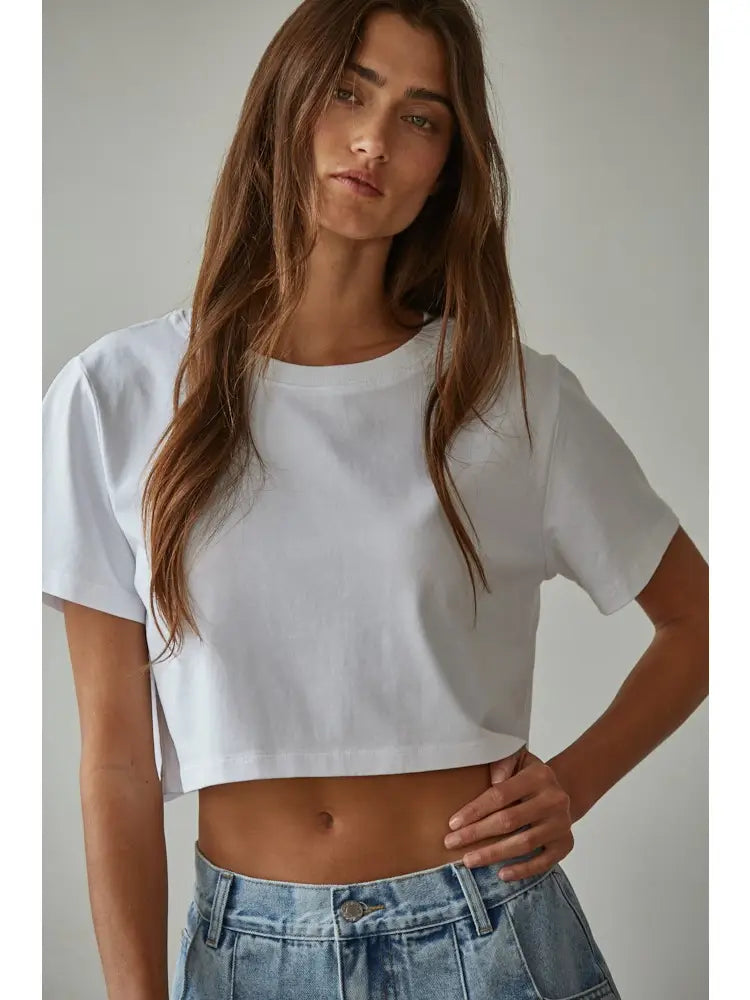 KNIT COTTON CREWNECK TEE