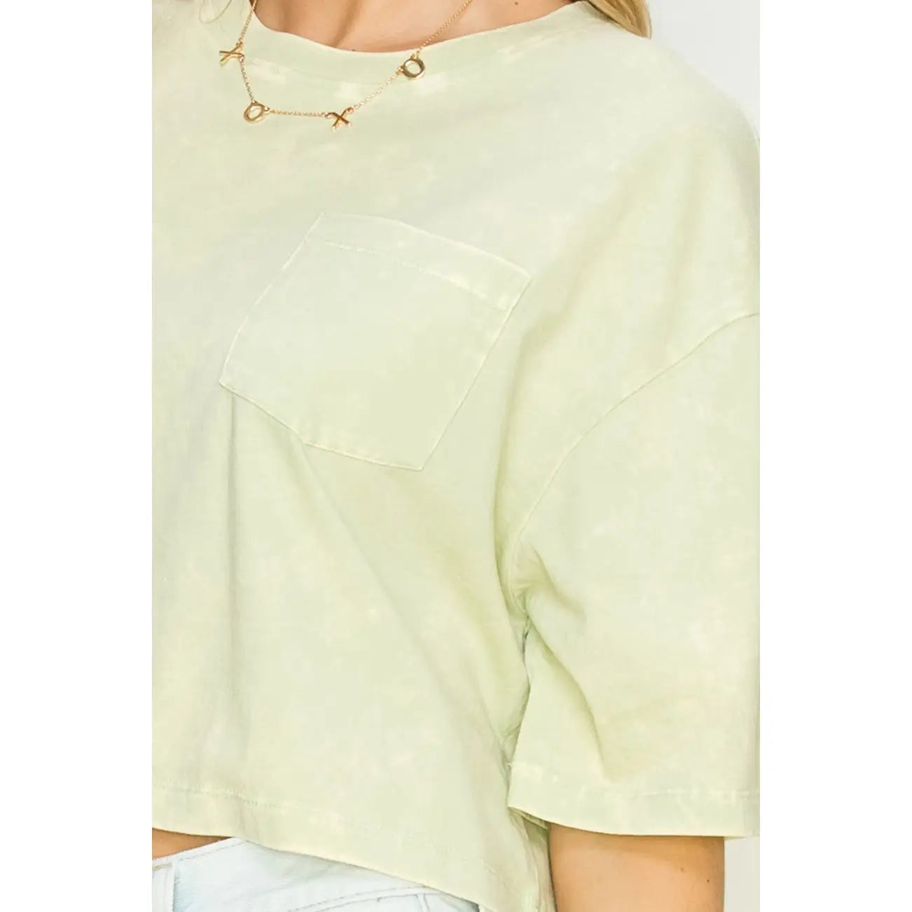 DROP SHOULDER CROP TOP