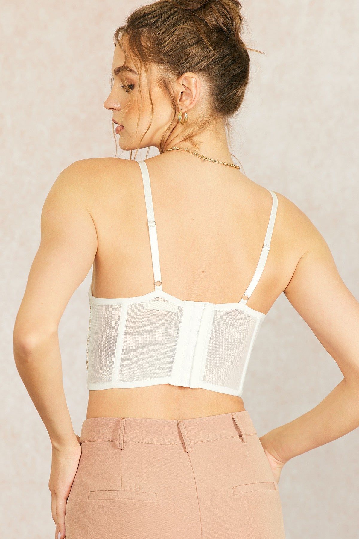EMBROIDERED CORSET TOP