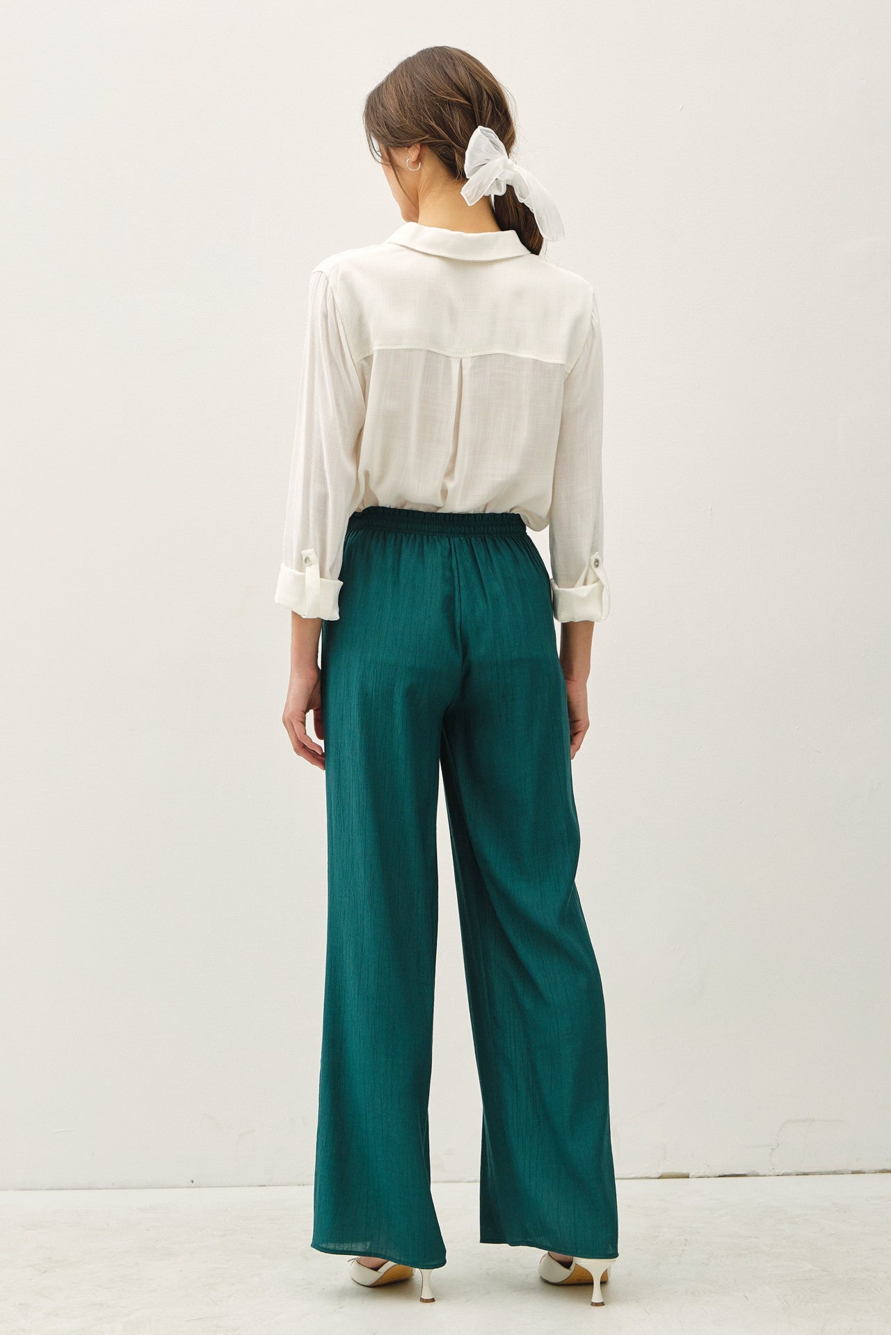 CRINKLE WIDE LEG PANTS