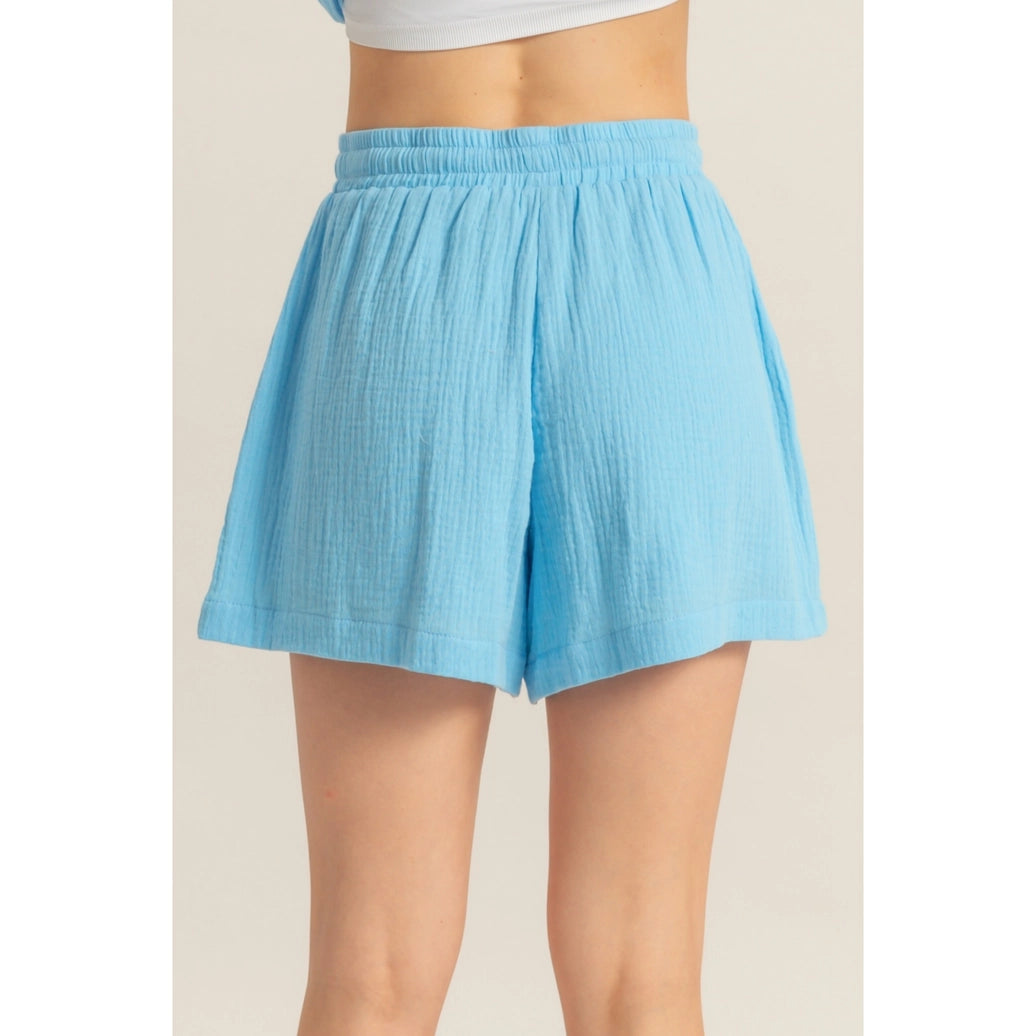 DOUBLE GAUZE FLOWY SHORTS
