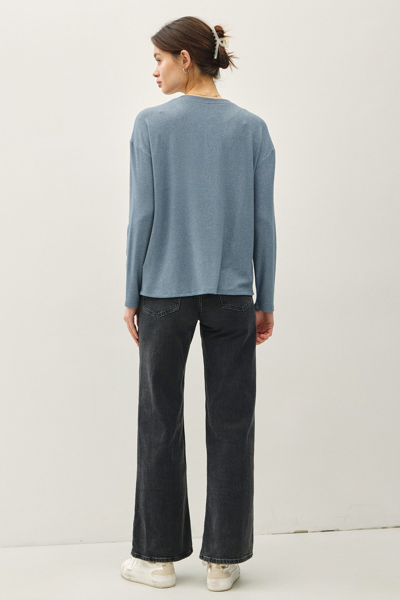 HACCI LONG SLEEVE HENLEY TOP