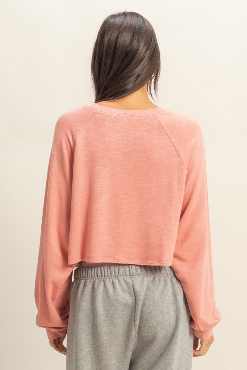LONG SLEEVE ROUND NECK CROPPED