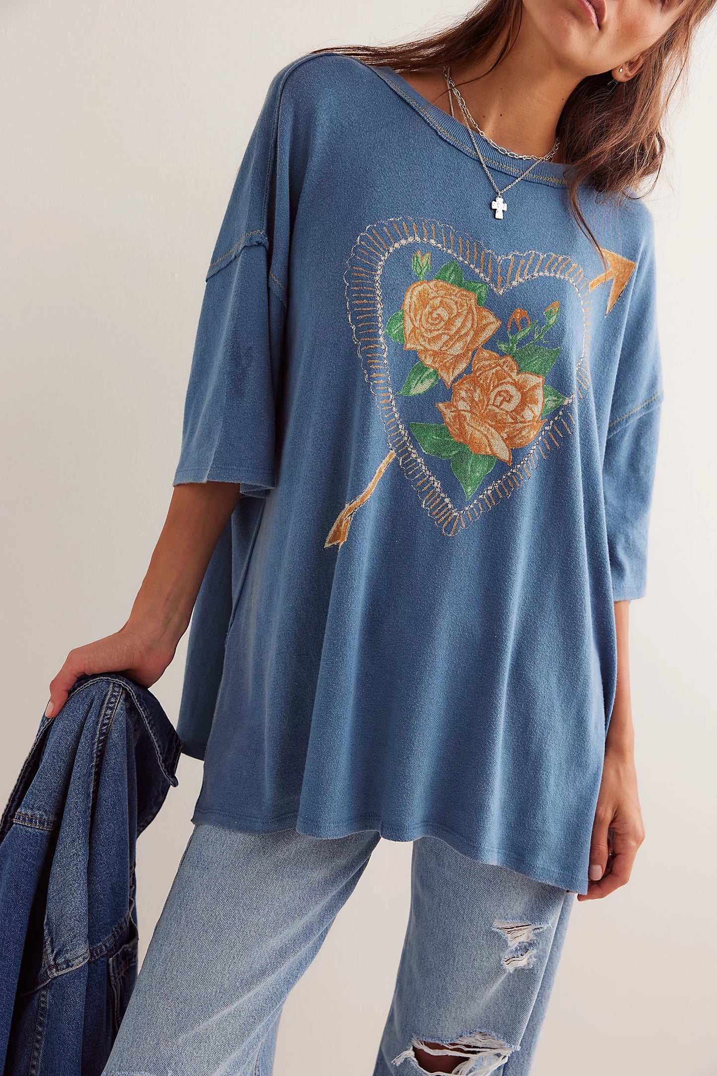 FREE PEOPLE LOVE ROSE TEE