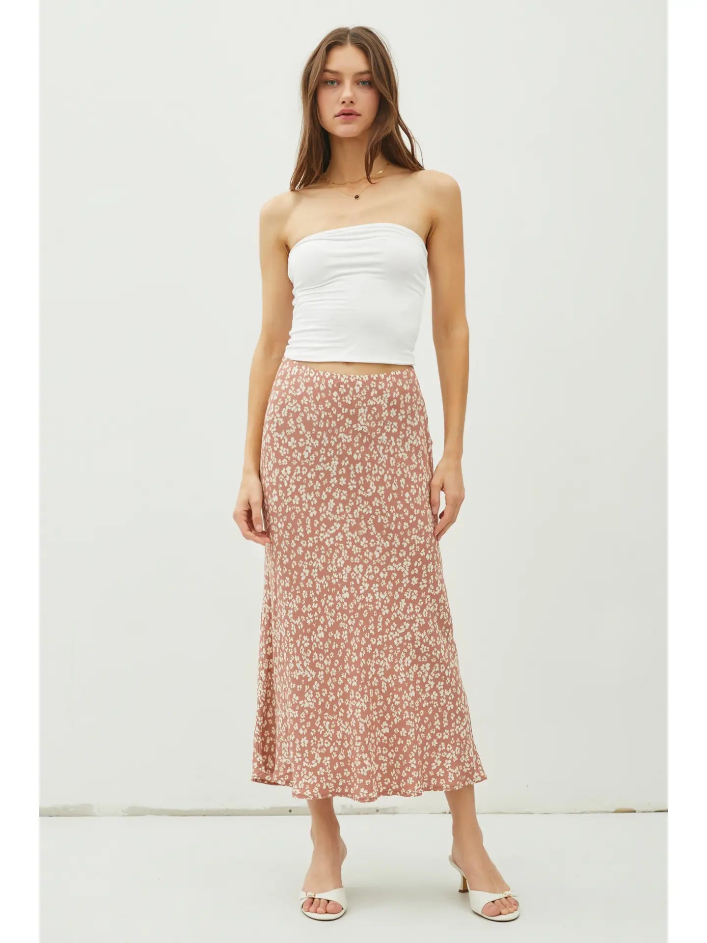FLORAL PRINTED MIDI SKIRT
