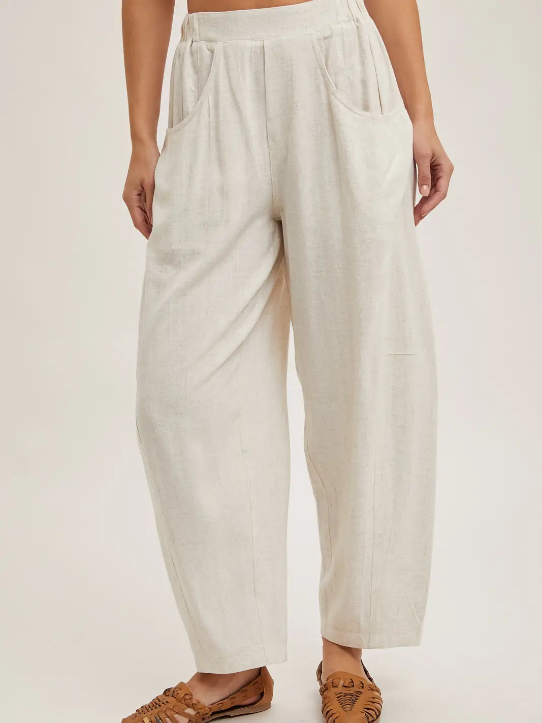 RELAXED BARREL PANTS W/POCKETS