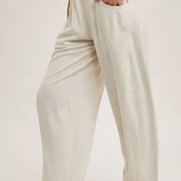 RELAXED BARREL PANTS W/POCKETS