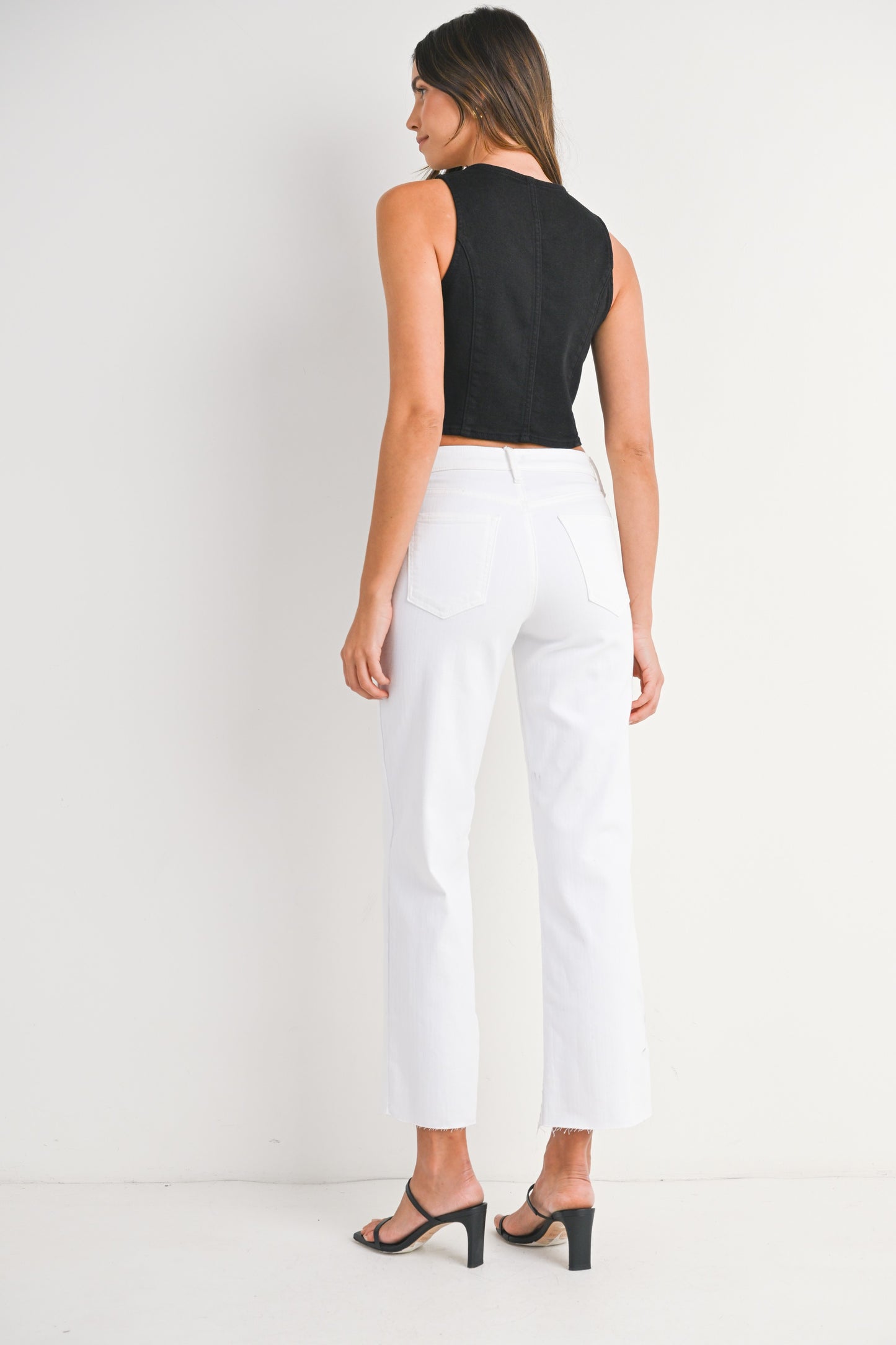SLIM PALAZZO JEANS WITH SCISSOR CUT