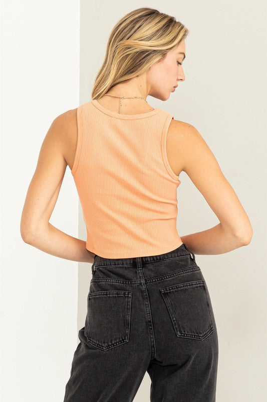 CROPPED RIBBED TANK TOP