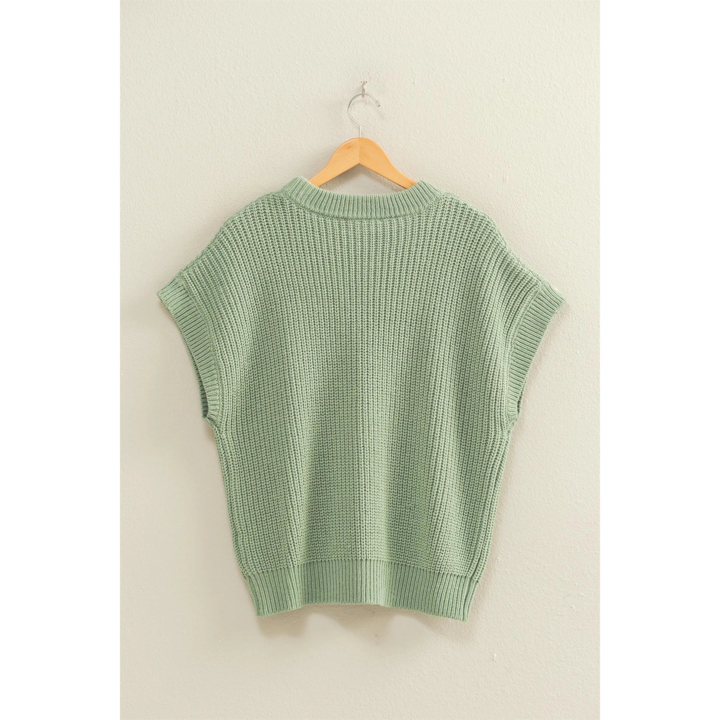 SHORT SLEEVE OVERSIZED SWEATER