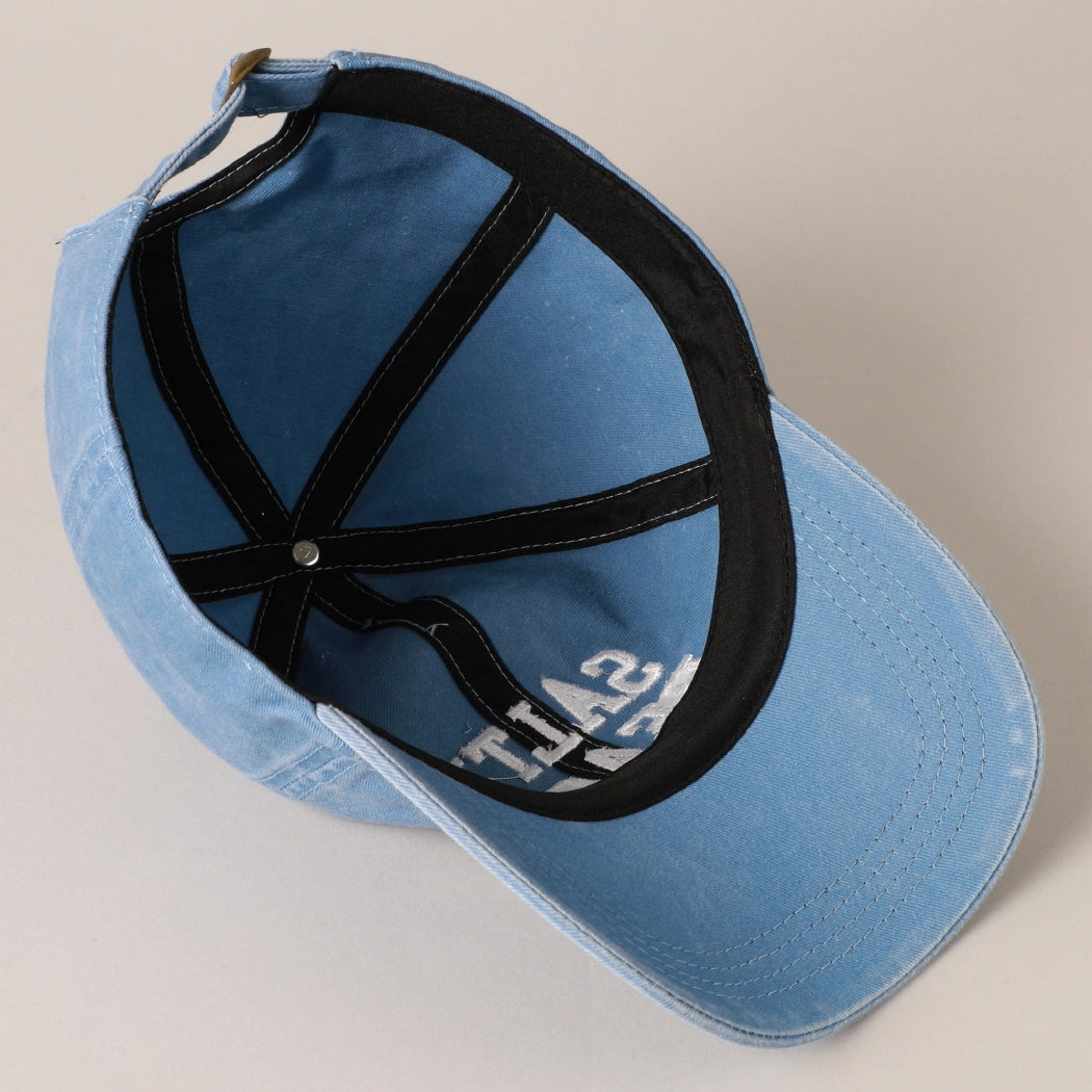 BOLD SALTY EMBROIDERED DENIM BASEBALL CAP
