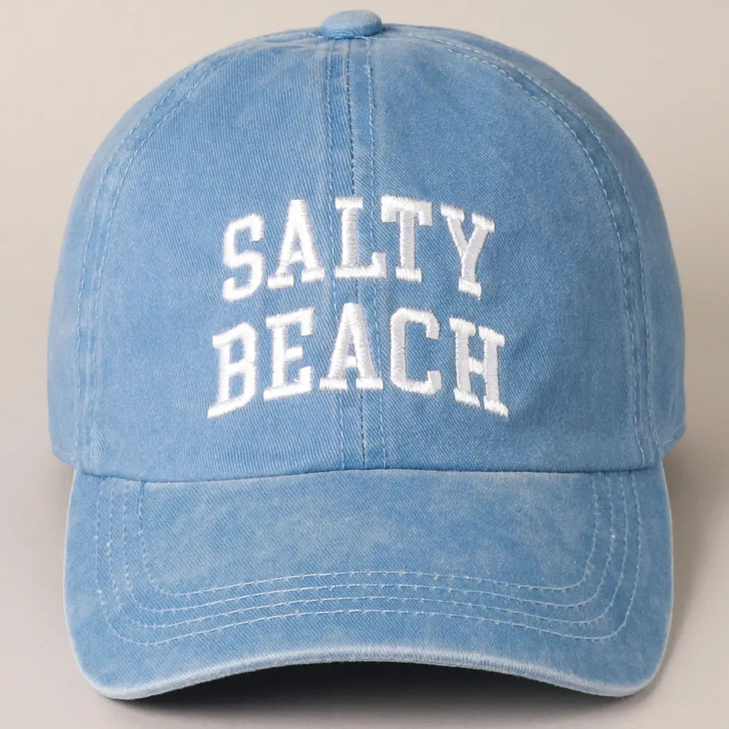 BOLD SALTY EMBROIDERED DENIM BASEBALL CAP