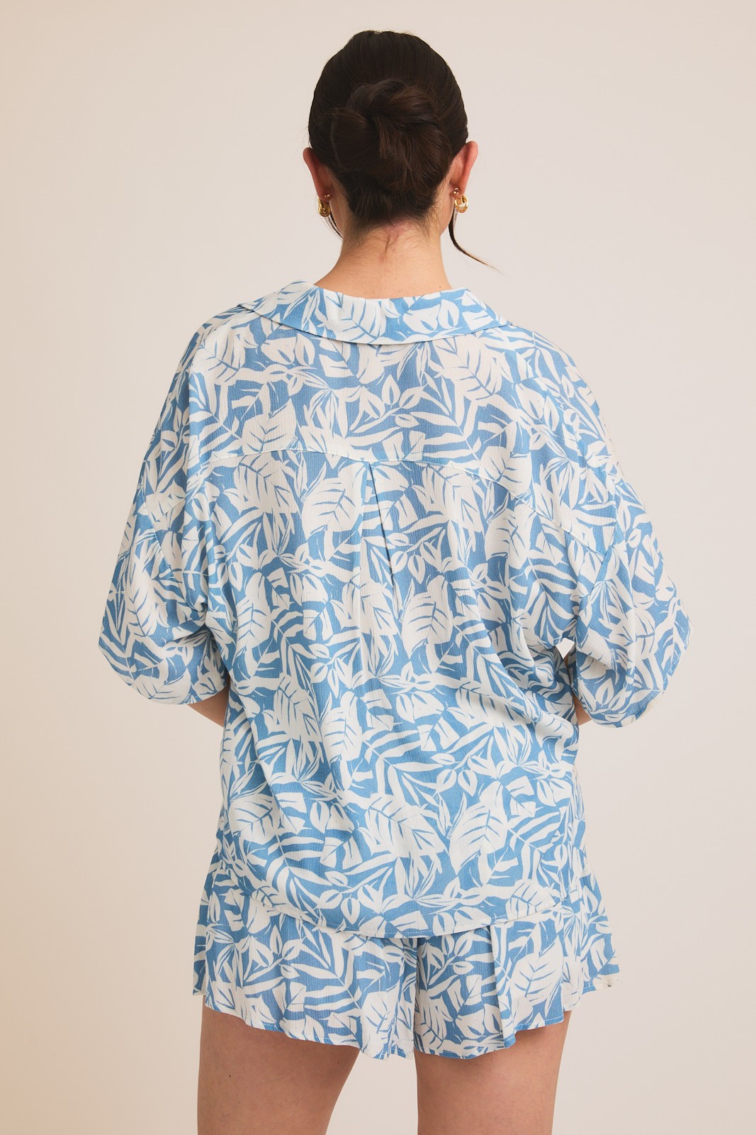 BUTTON UP HALF SLEEVE TOP