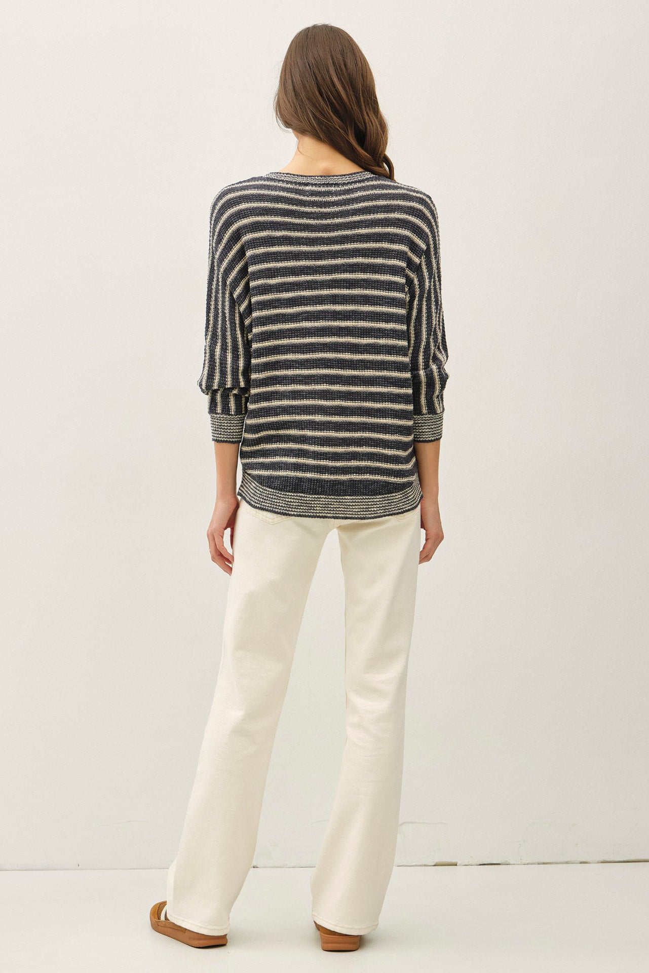 WAFFLE KNIT DOLMAN SWEATER