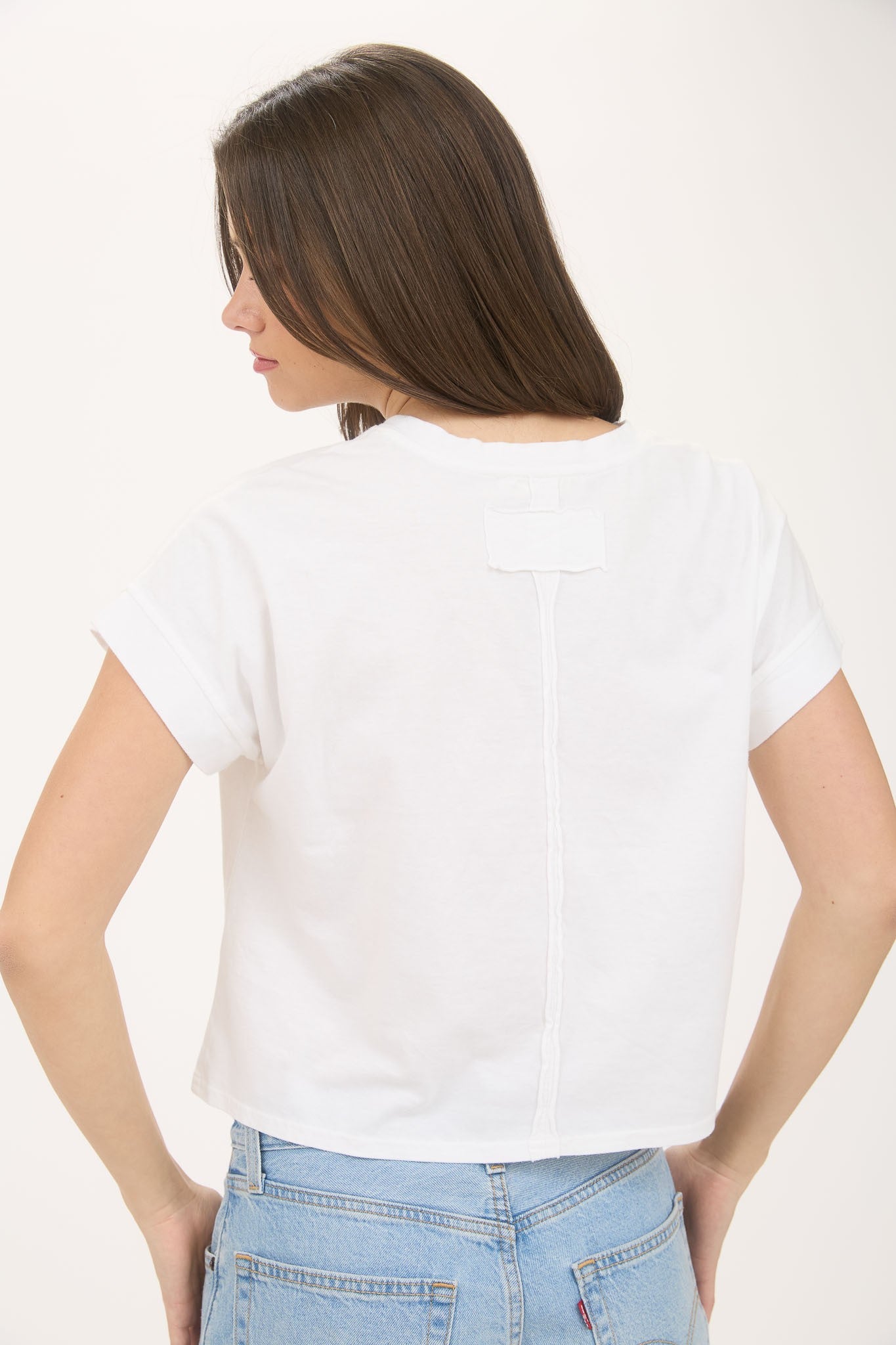 WASHED SHORT SLEEVE KNIT TOP