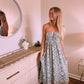 GEO PRINT SMOCKED HALTER DRESS