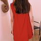 RUFFLED SQUARE NECK FLARE DRESS