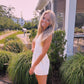EYELET SMOCKED HALTER ROMPER