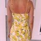 SHIRRED NECK LOW WAIST DRESS
