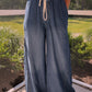 MINERAL WASHED WIDE LEG PANTS