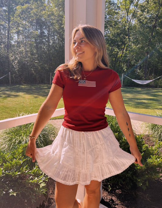 RUFFLE TIERED SKORT