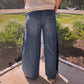 MINERAL WASHED WIDE LEG PANTS