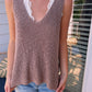 KNIT RACERBACK V-NECK TANK