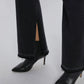 HIDDEN BLACK SLIT FLARE JEANS