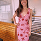 SLEEVELESS V NECK BIAS MIDI DRESS