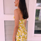 SHIRRED NECK LOW WAIST DRESS