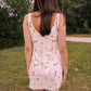 FLOWER SILKY MINI DRESS
