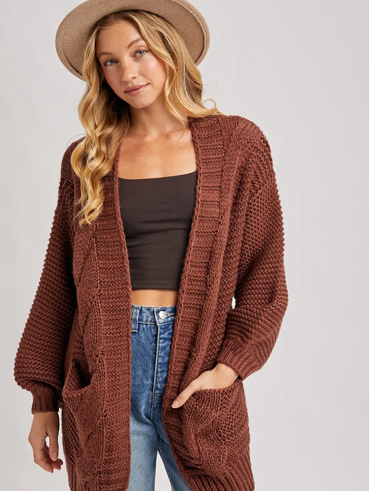 CHUNKY CABLE CARDIGAN