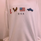 CREW NECK "USA" EMBROIDERED SWEATSHIRT