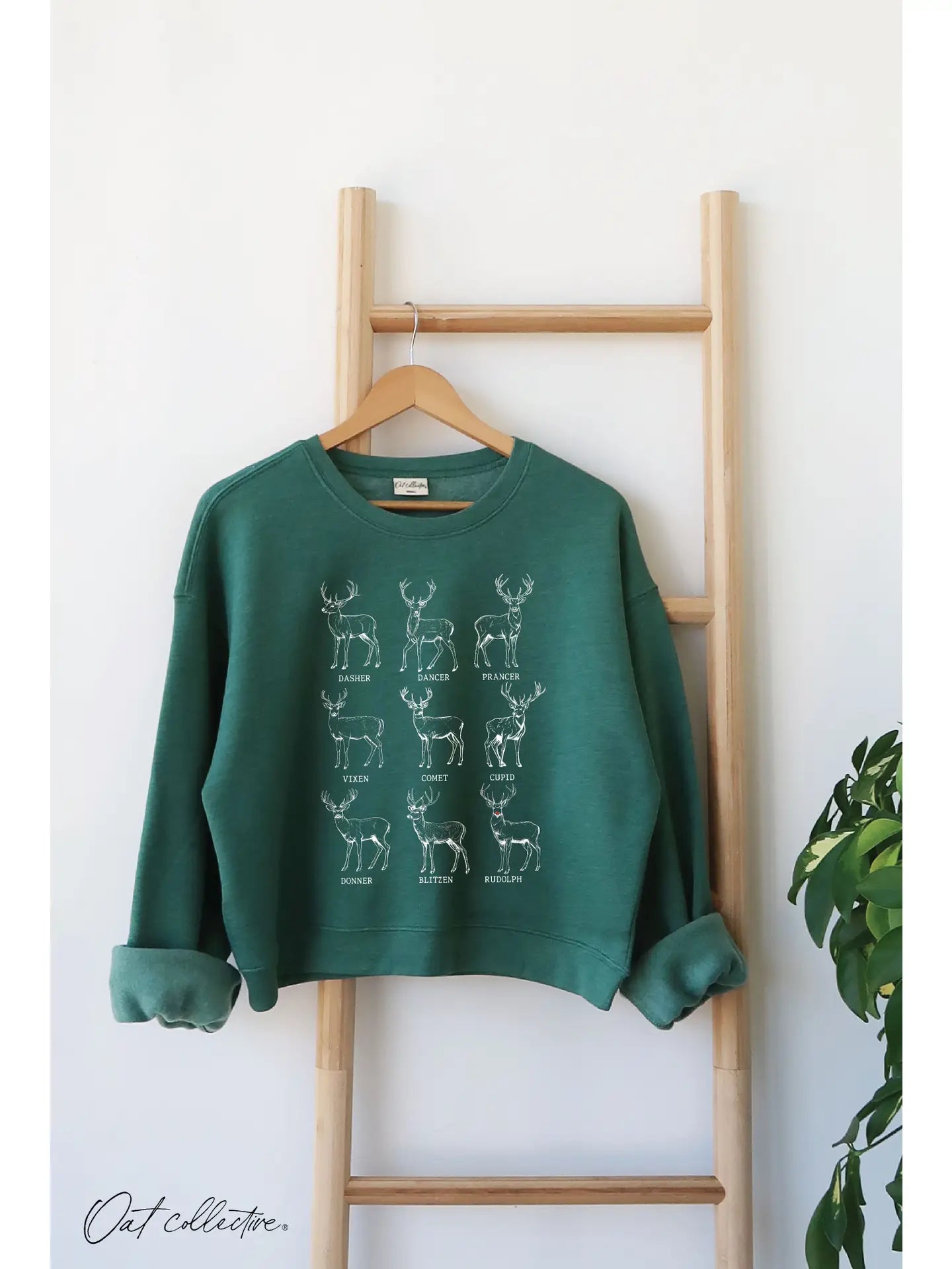 REINDEER CROPPED SWEATSHIRT
