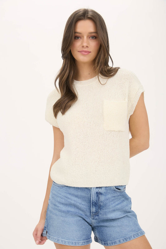 CREWNECK SHORT SLEEVE BATWING W/ POCKET