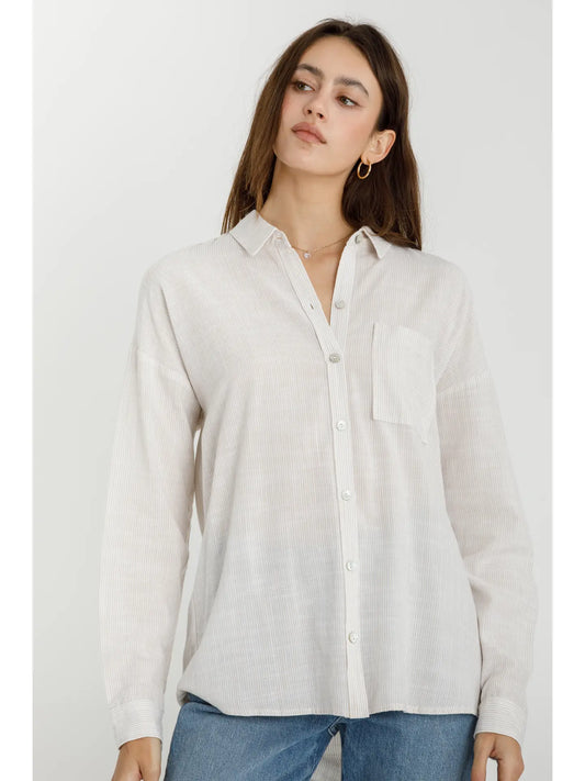 HAIRLINE STRIPE BUTTON-DOWN