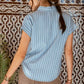 STRIPE CHAMBRAY SHORT SLEEVE BUTTON DOWN