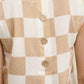 CHECKERED SLEEVELESS LINEN CROP TOP