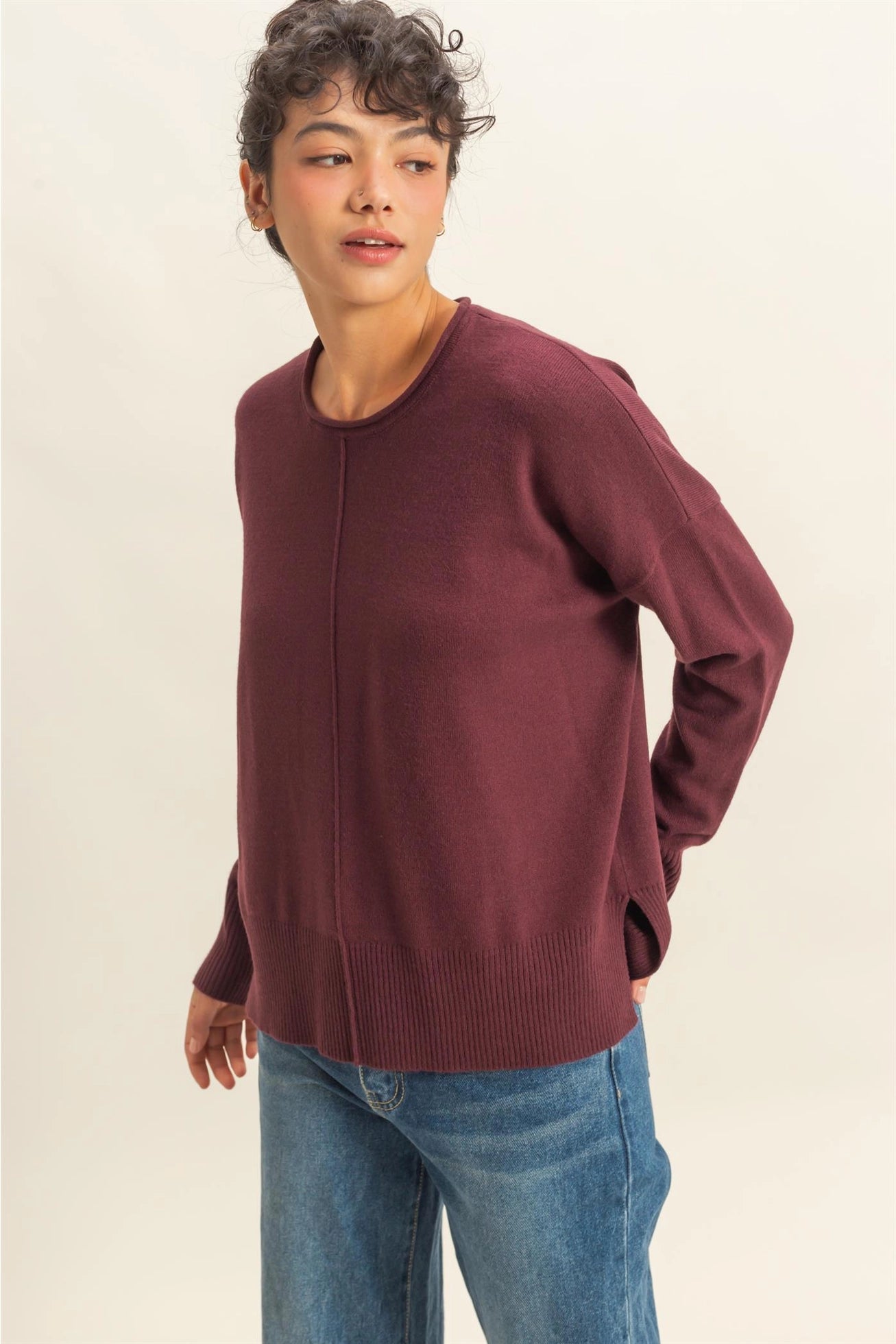 DROP SHOULDER SWEATER