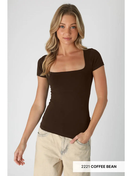 SQUARE NECK SS TOP