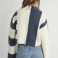 COLORBLOCK MOCK TURTLE NECK SWEATER