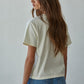 KNIT COTTON ROUND NECK SHORT SLEEVE TOP