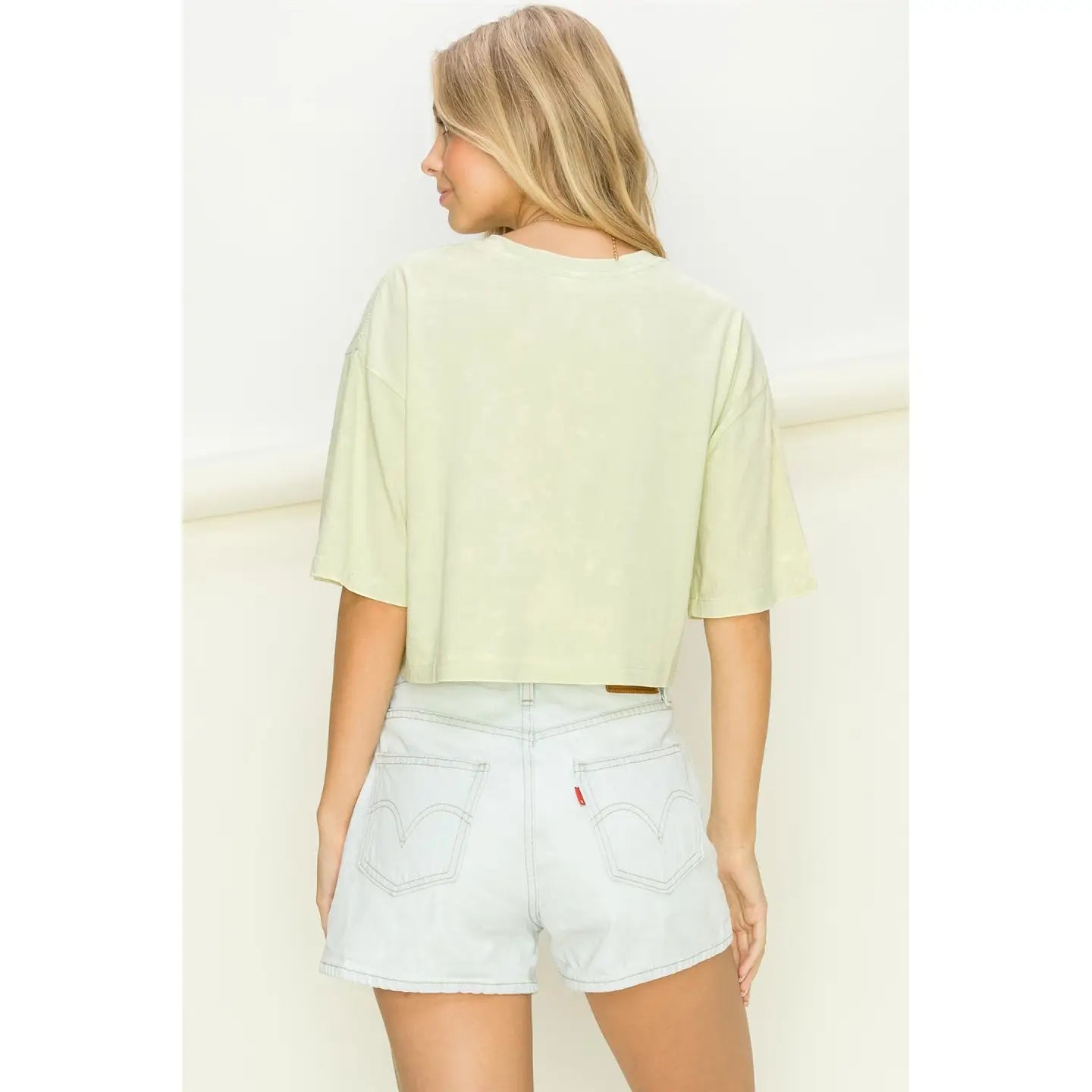 DROP SHOULDER CROP TOP