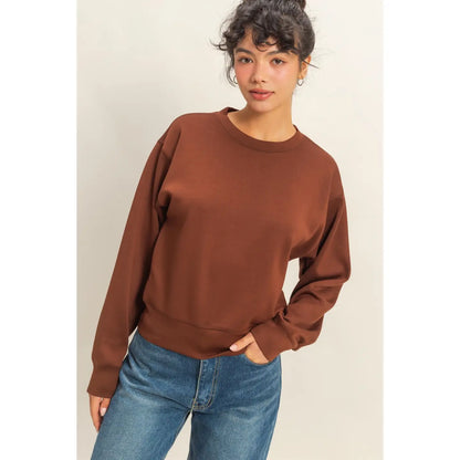 DOUBLE KNIT CREW NECK SWEATSHIRT