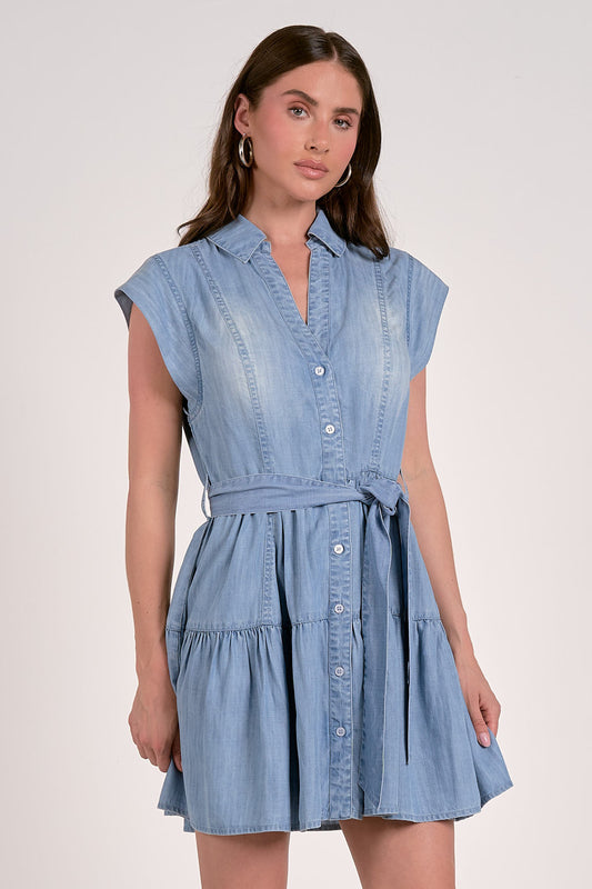 SLEEVELSS COLLARED DRESS