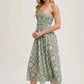 GEO PRINT SMOCKED HALTER DRESS