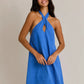 HALTER NECK STITCH DETAIL MINI DRESS
